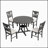 5-Piece Round Dining Table And Chair Set With Special-Shaped Legs, Exquisitely Designed Hollow Chair Back For Elegant Dining-2037644189-2037644188