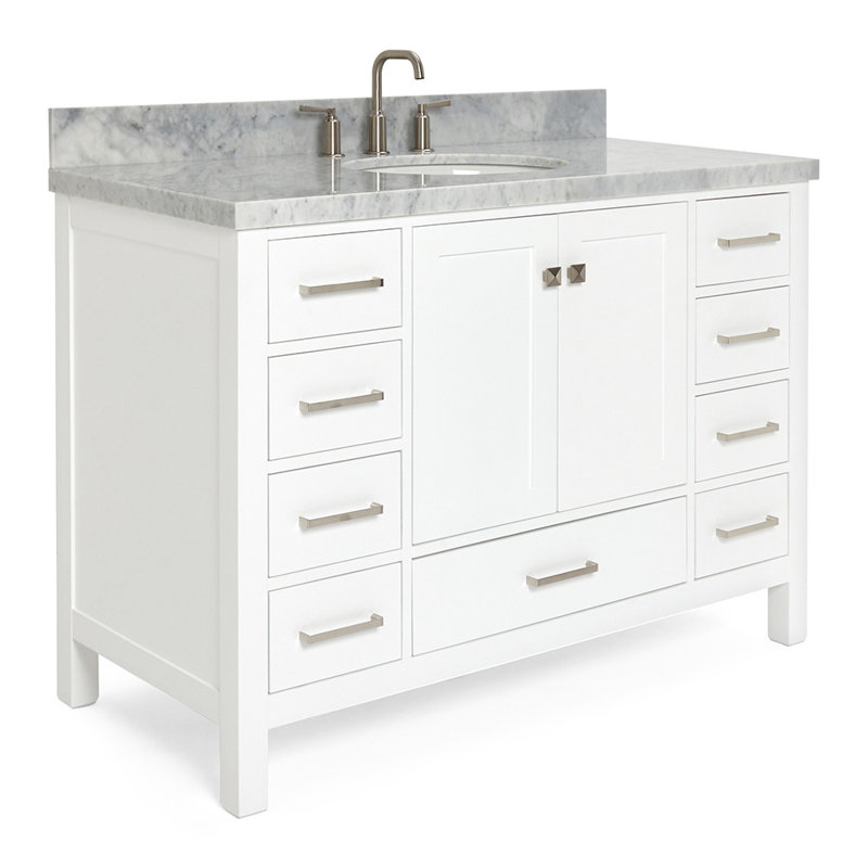 Ensemble de meuble-lavabo simple 48 po Cambridge, Blanc