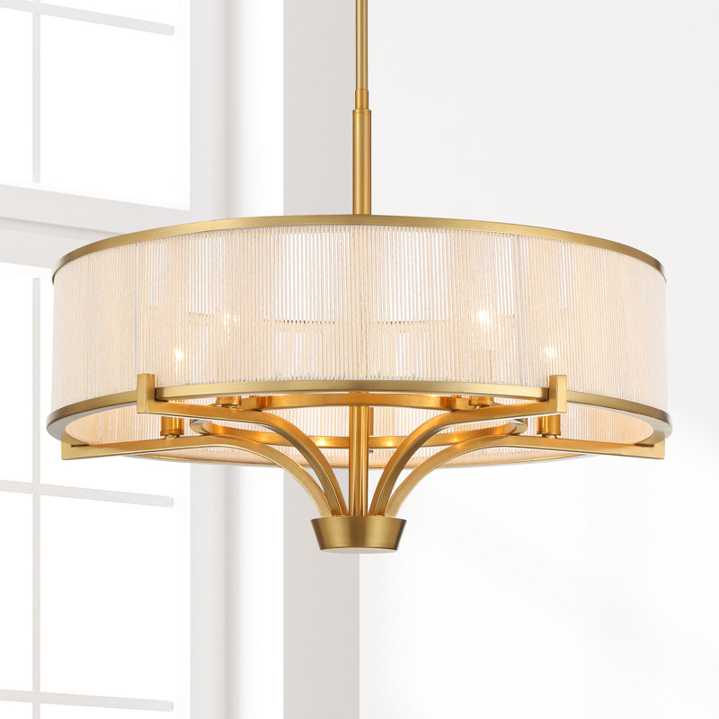  Wynwood 5-Light Chandelier in Warm Brass, 5 Lights, 17.5" H x 24" W x 24" D