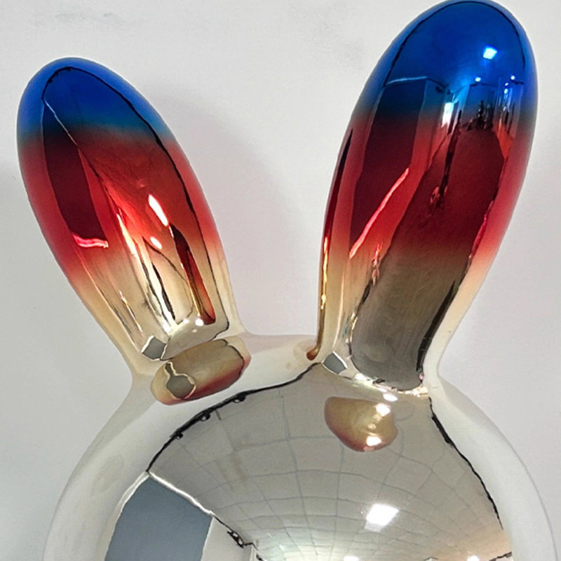 Statement Making Gradient Bunny Decor with Resin Construction