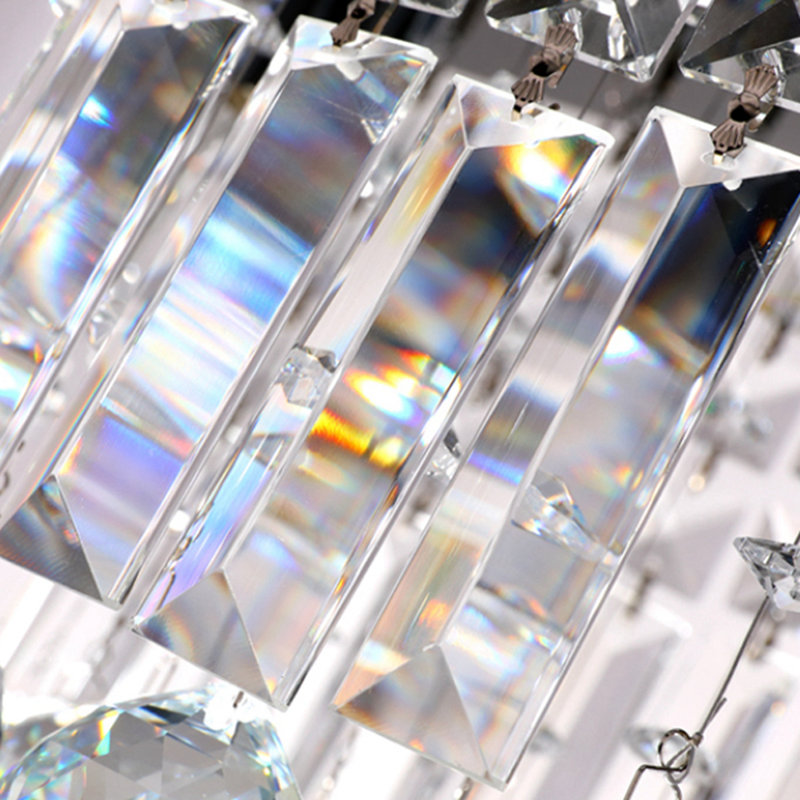 5-Light Hanging Crystal Chandelier Over Dining Table