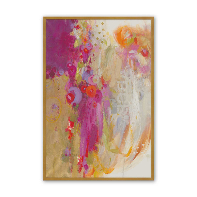 Reproduction d'art sur toile, "From What I Gather" par Janet Itsne, Impression sur cadre ouvert sans papier mat, Doré