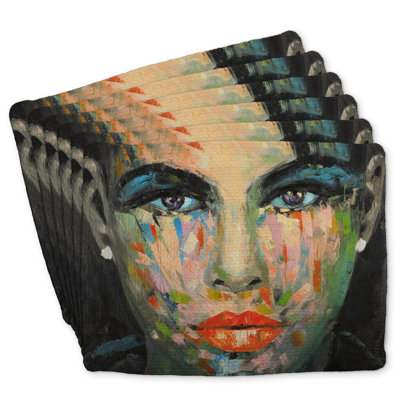 Abstract Portrait Braided Polyester Roksanda Set of 6 - Home Decor