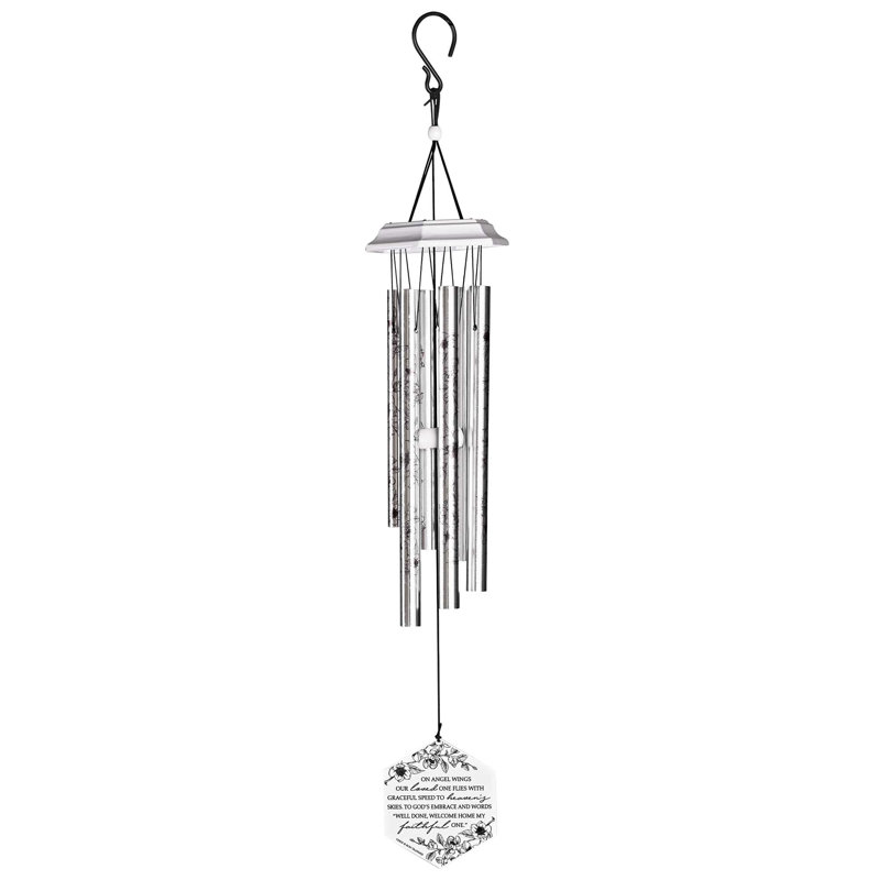 Windchime Iron Sail Angels Wings - blanc