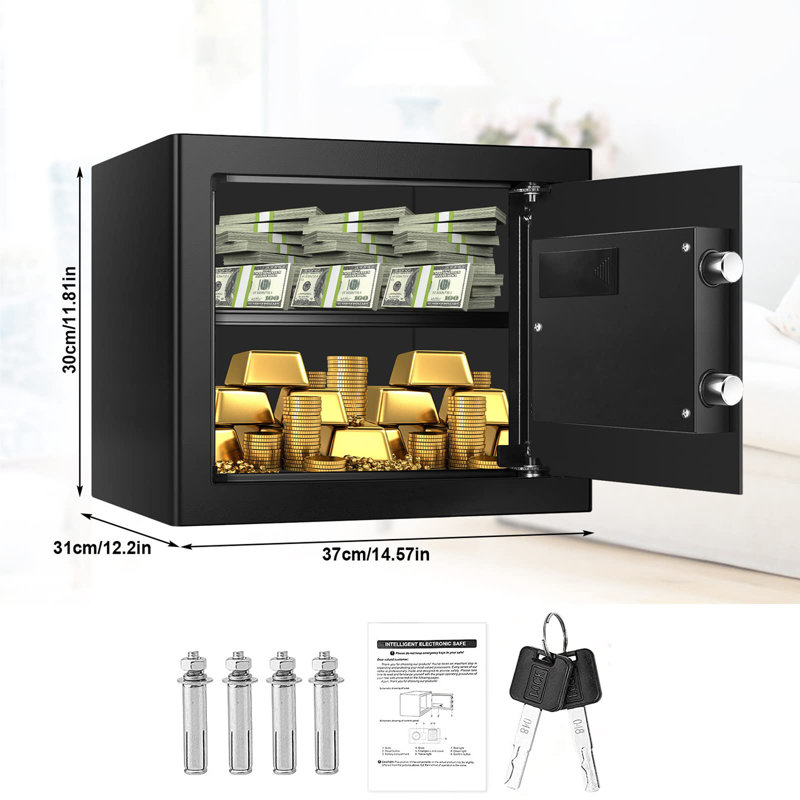 Security Safe Lock, 11.81" H x 14.57" W x 12.2" D