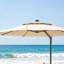 Parasol extérieur octogonal 12 x 11 pi avec construction robuste à 8 nervures et une base lestée dédiée.