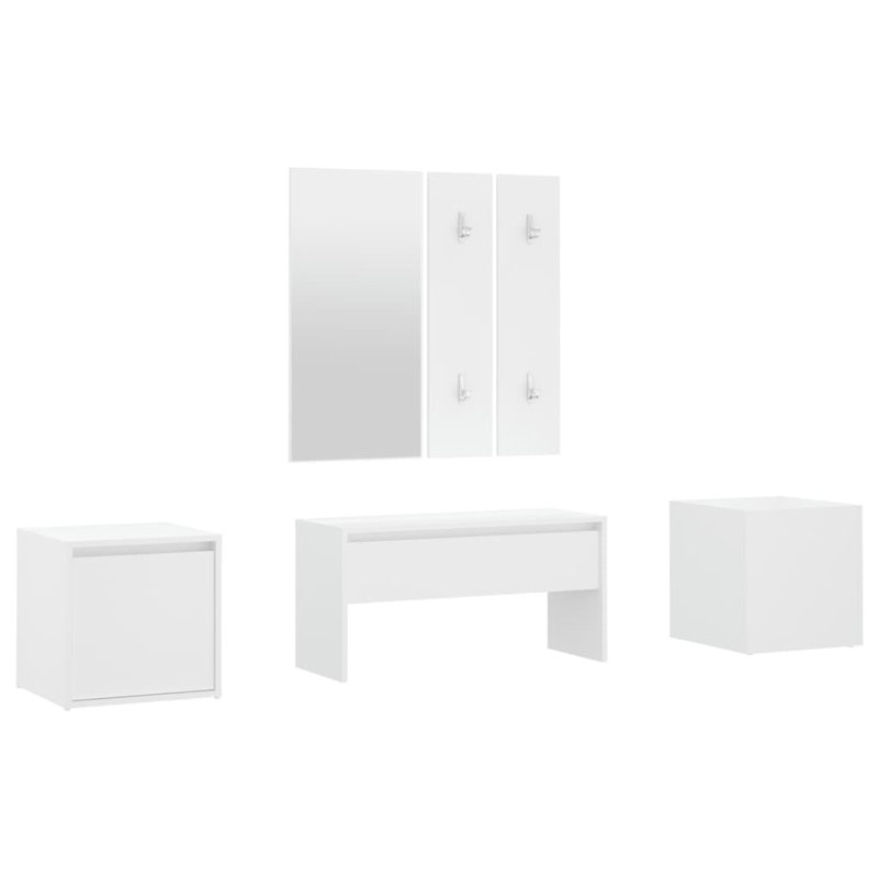 Highpoint vidaXL Hallway Furniture Set Engineered Wood, White