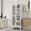 Grande armoire de rangement moderne avec portes en verre et 4 tablettes réglables pour la cuisine et la salle à manger-786358890