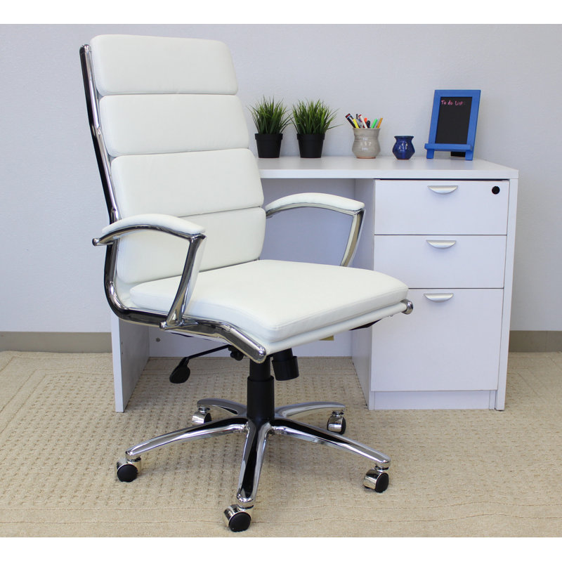 Conference Chair, White, Smooth Vinyl
