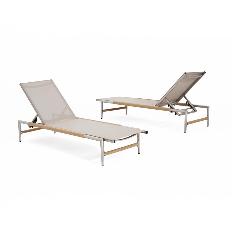 Chaise longue d'extérieur en aluminium Hargrove, ensemble de 2