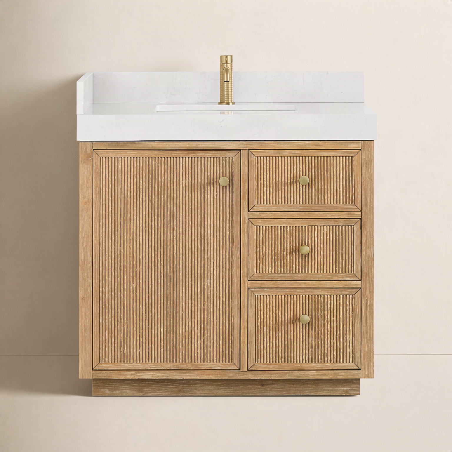 Thea 36" Single Bathroom Vanity, Fir Wood Brown