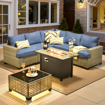 Outdoor Sofa 7-piece Set With Stove