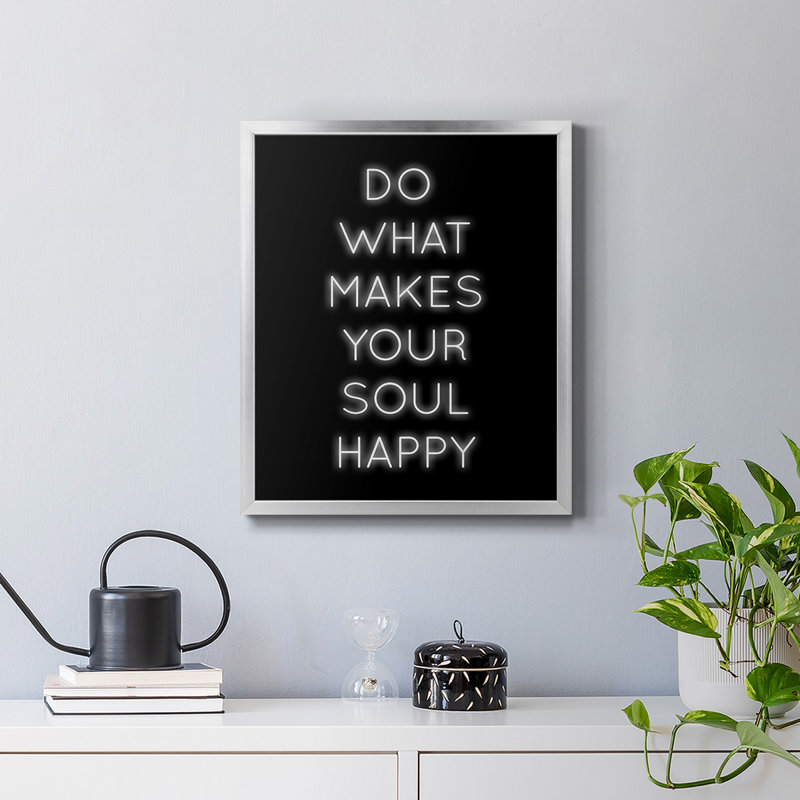 Toile encadrée Soul Happy, Argent, H 20 po x l 16 po