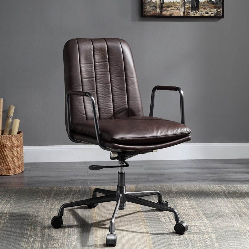 Chaise de bureau moderne avec pivot, Marron foncé