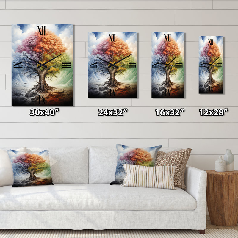 Horloge murale Tree Of Life All Seasons I - Landscape Trees, Très grand