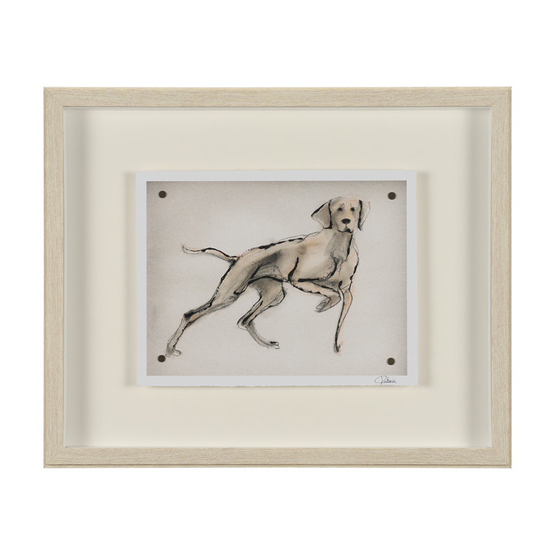 «Harilla Pup V By Studio», œuvre d'art encadrée à la main mate sous verre, H 17,5 po x l 21,5 po, Chiot ludique V