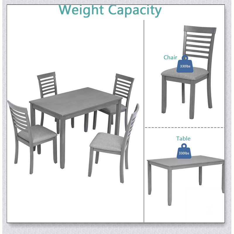 Table de salle à manger rectangulaire pour 4 personnes, table de salle à manger pour petits espaces