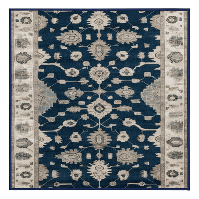 Tapis bleu lavé à la machine