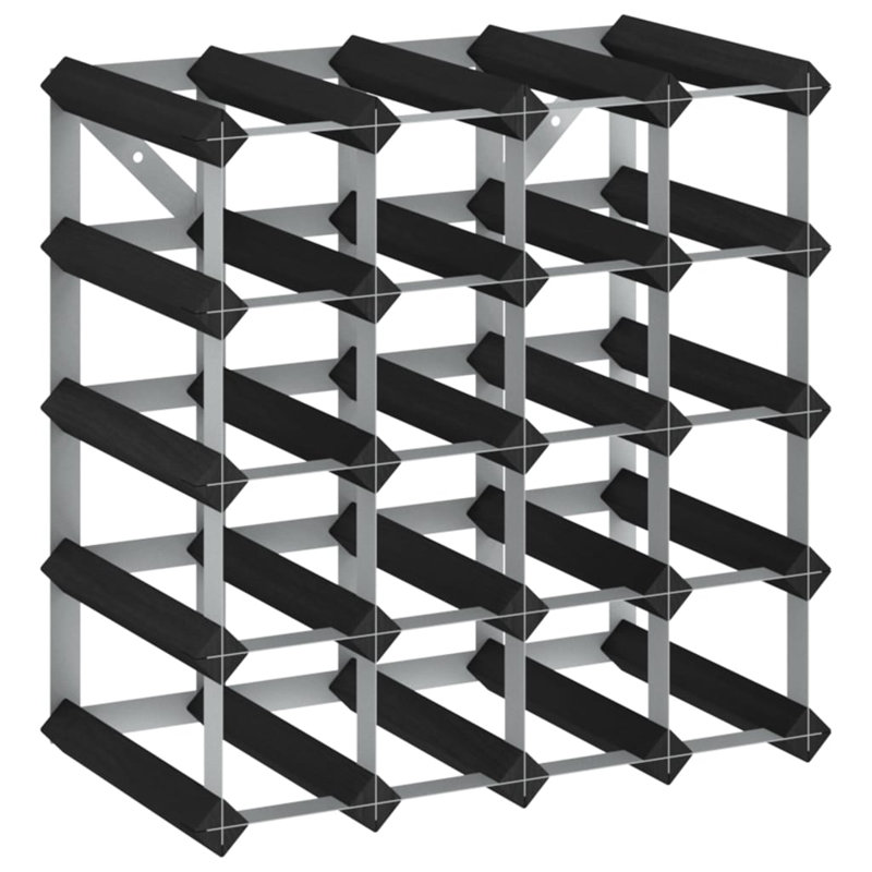 Porte-bouteilles de vin Danera, Noir, noir, noir, noir, H 16,7 po x l 16,7 po x P 8,9 po