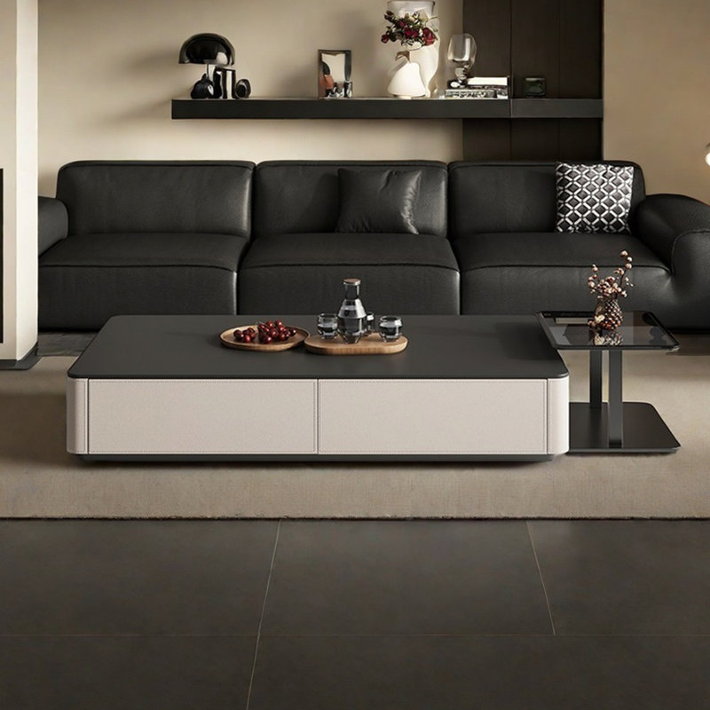Table basse légère et luxueuse de style rétro, H 13,77 po x L 51,18 po x l 27,55 po
