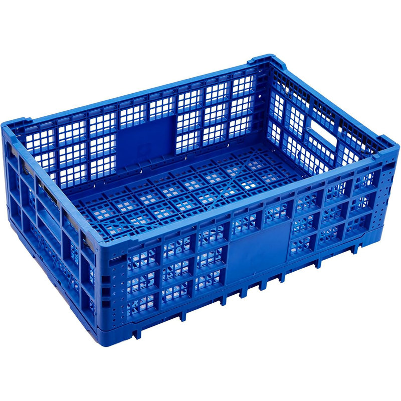 Collapsible Storage Crates, 52 Liter Heavy Duty Foldable Plastic Crates , Storage Baskets and Bins 23.6" L x 15.7" W x 8.6" H Stackable Dairy Milk Crates for Office, Home, Toy Storage