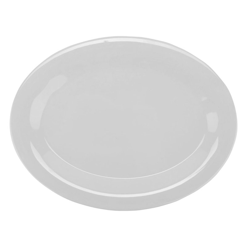 GET Plateau de service ovale en mélamine OP-610-MIX, H 1 po x L 9,75 po x l 7,25 po, Blanc diamant