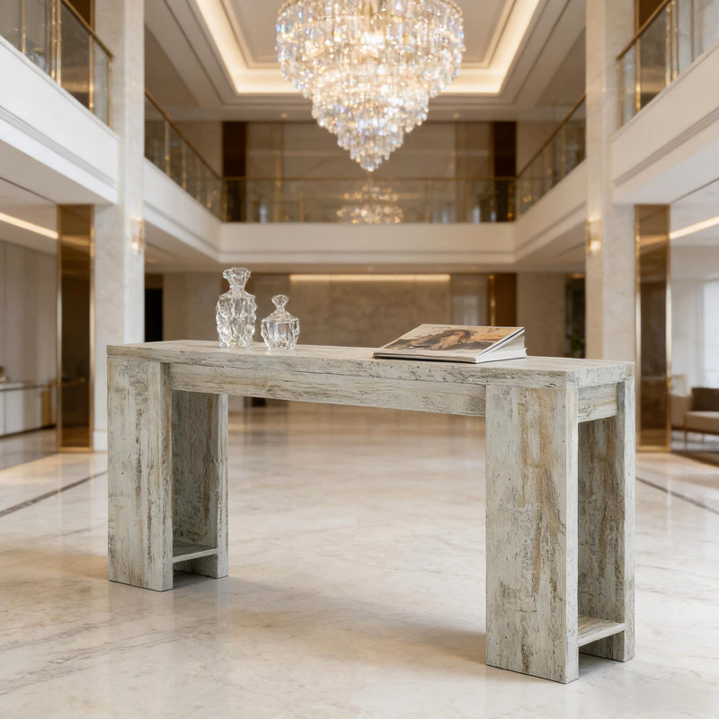 Table d'entrée en bois, console, canapé