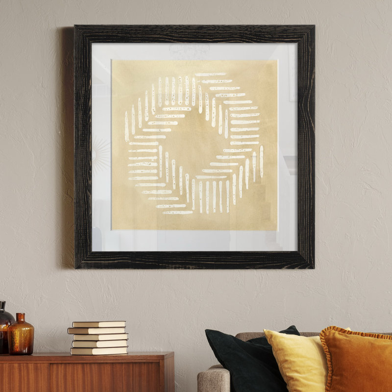 Sand Stitch I - Reproduction d'art graphique sur papier encadré, H 27,5 po x l 27,5 po x P 1,5 po, Cadre noir