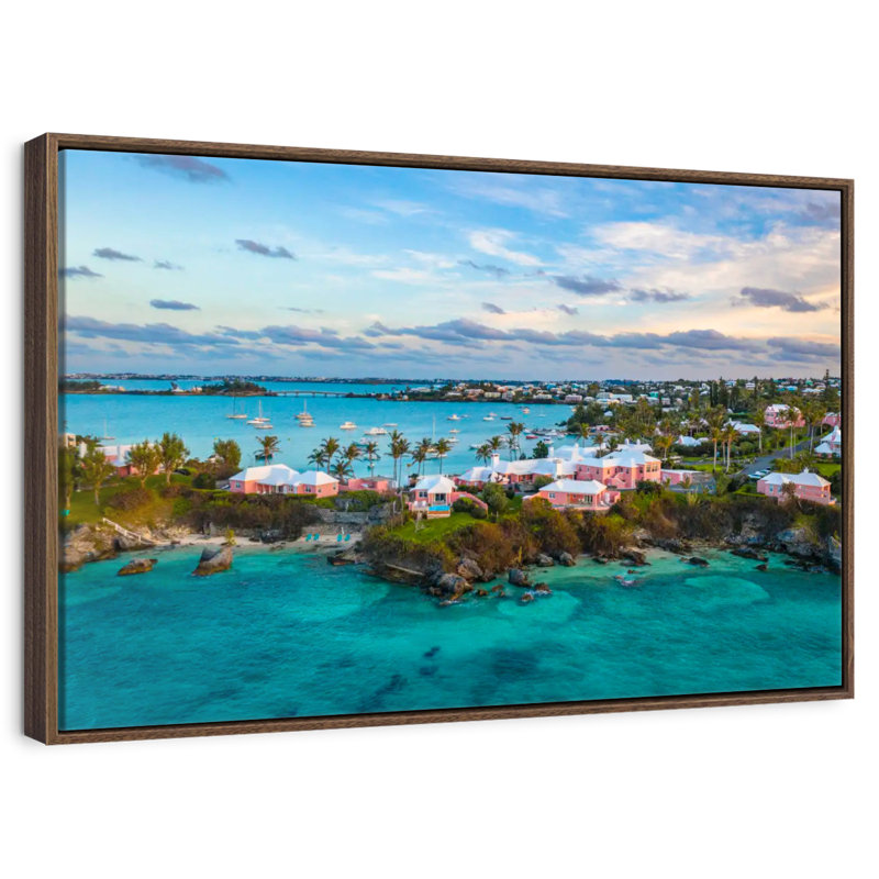 Bermuda Vanna House, 19 po x 13 po, Cadre flottant en noyer