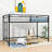 Annazette Twin Size Metal Loft Bed Frame With Ladder And Guardrails