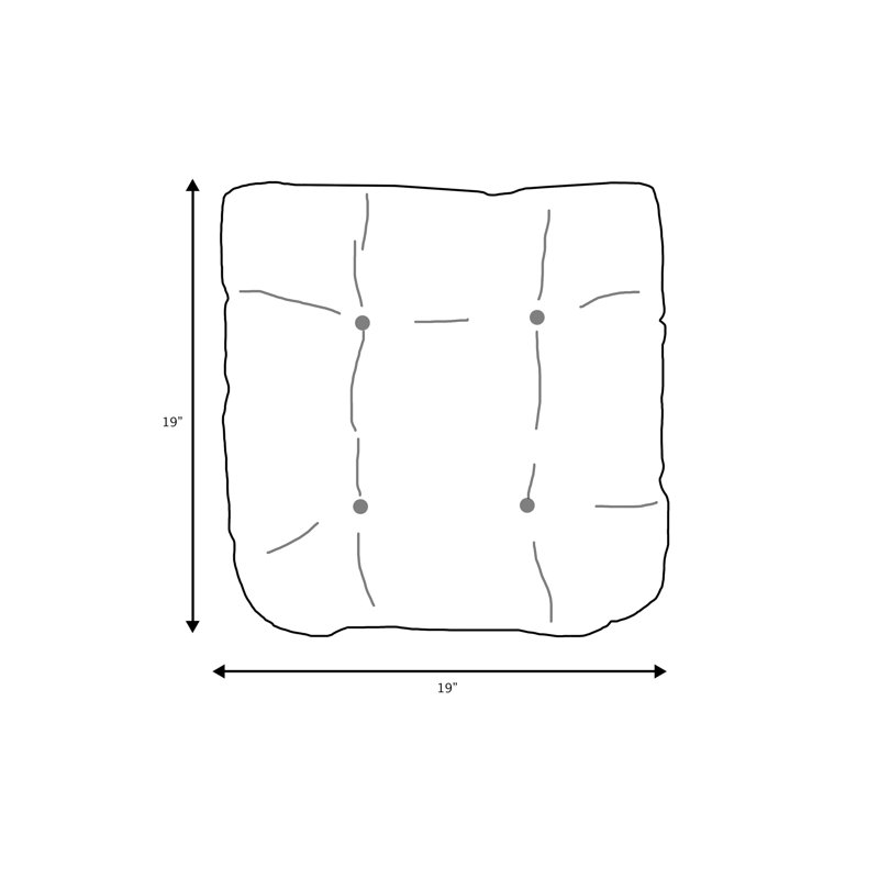 Coussin de siège 2 pièces Sumbrella, Naturel, L 19 po x P 19 po