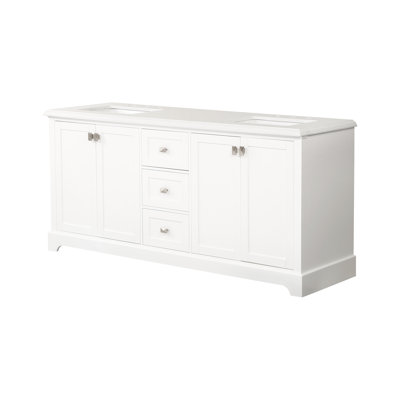 Deraney 72'' Double Bathroom Vanity with Marble Top