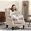 Chaise longue capitonnée à boutons, beige-820351064