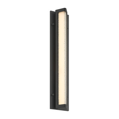 Hy50, extérieur, 25 po, noir sable, verre texturé transparent