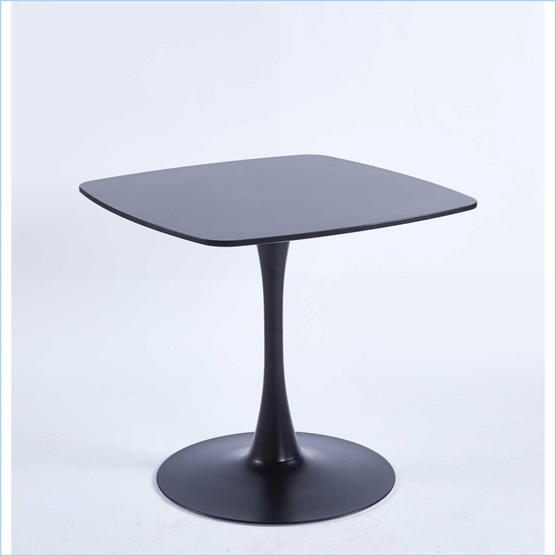 Table basse noire en bois aggloméré avec pieds en métal Facile à nettoyer, capacité de 220 lb