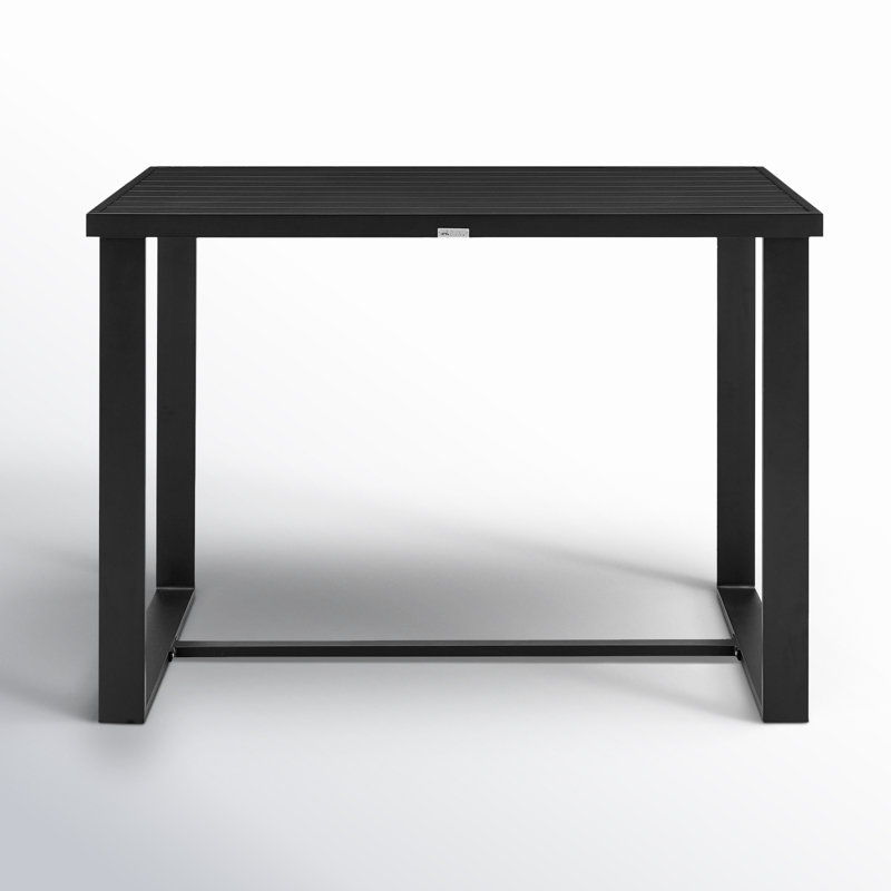 Chervonne Rectangular Aluminum Outdoor Dining Table, 37" H x 59" W x 35.5" D
