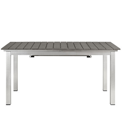 Shore Outdoor Patio Grey/Silver Wood Dining Table