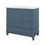 Meuble-lavabo sur pied 36 po avec lavabo en céramique, panneau de fibres à densité moyenne et base en bois massif, 3 tiroirs et tablettes