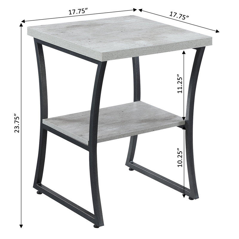 Mariska End Table, Faux Birch/Slate Grey