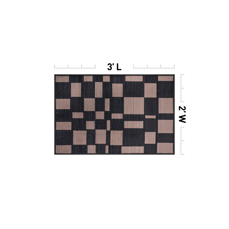 Lipsey Flatweave Washable Checkered Indoor Rug, 2 pi x 3 pi