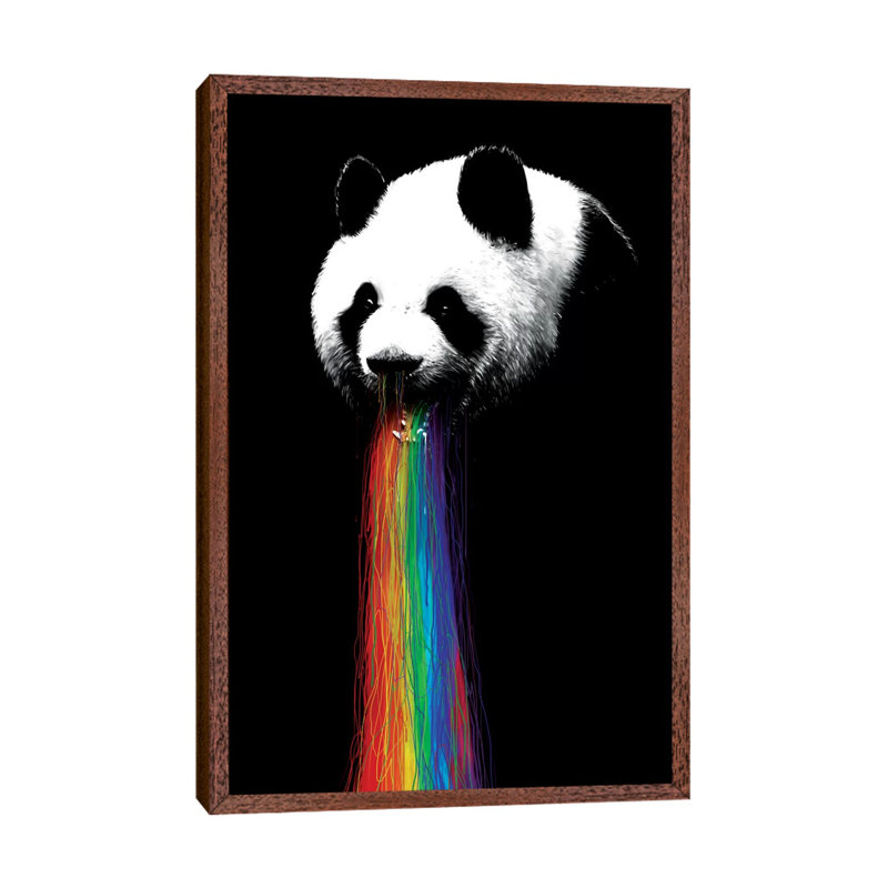 Pandalicious by Nicebleed - Print on Canvas, Classic Brown Wood Framed, 152.4cm H x 101.6cm W x 3.81cm D