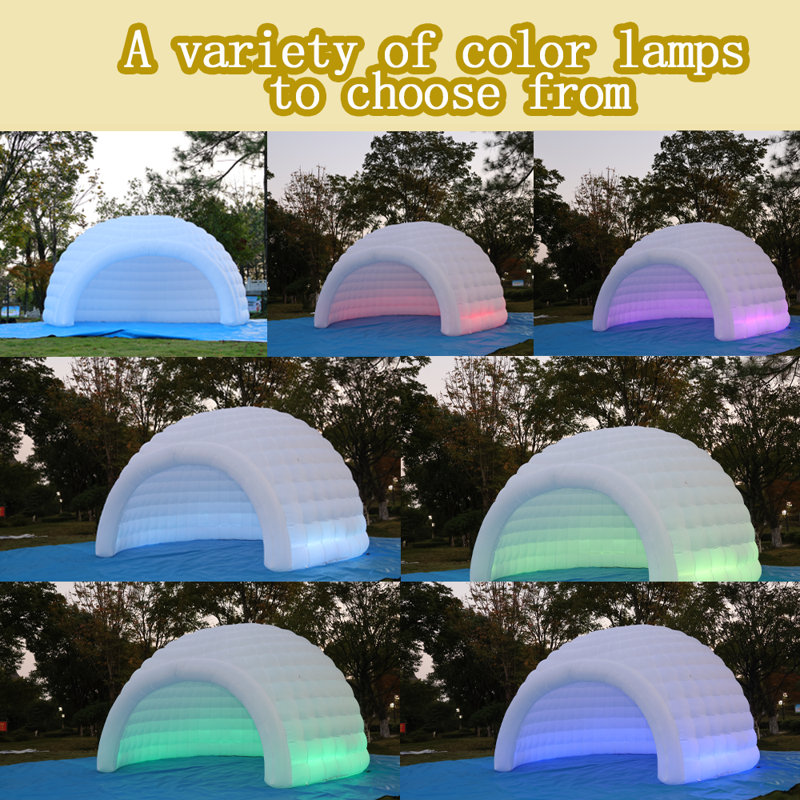 4.5m White Inflatable Dome Tent Outdoor Lighting Inflatable Igloo Dome Inflatable Party Tent With Blower For Camping Festival