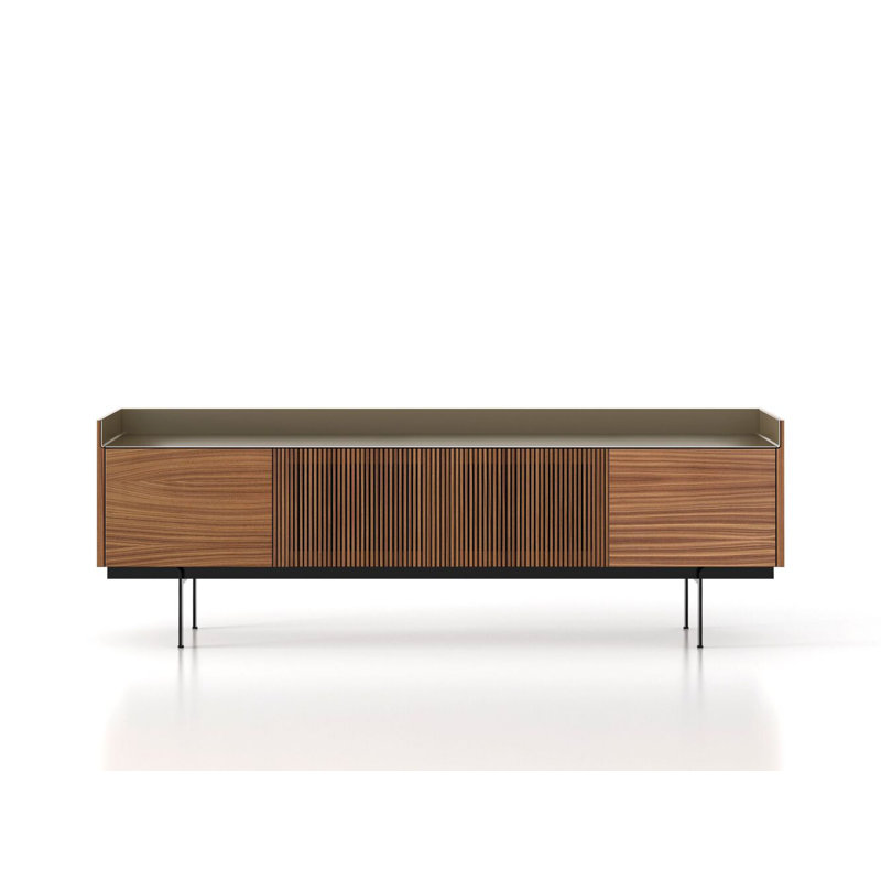70.8'' W Sideboard, 20.1"H x 93.7" W x 18.1" D, Brown/Bronze Anodised Alum