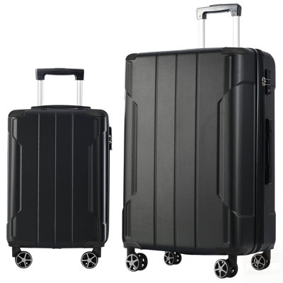 Ensemble de 2 valises durables en plastique rigide ABS avec serrure TSA extensible et roulettes pivotantes pour faciliter les déplacements