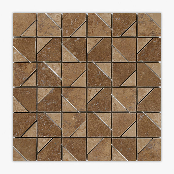 Noce, Walnut Dark Honed Berlin Travertine Mosaic