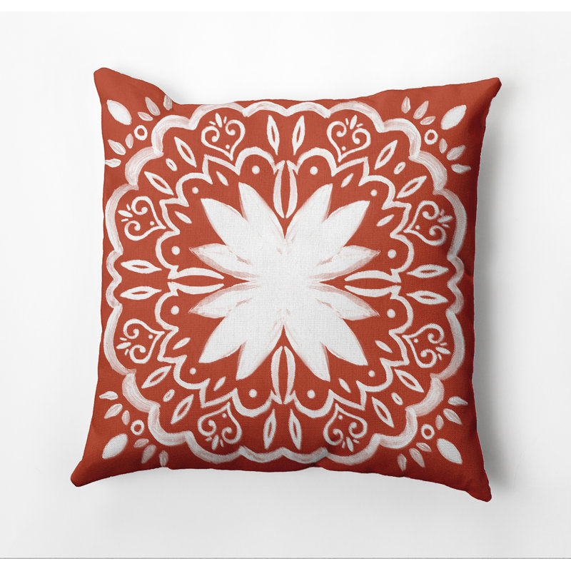 Coussin Cuban Flare, Rouge / orange, 20 po x 20 po