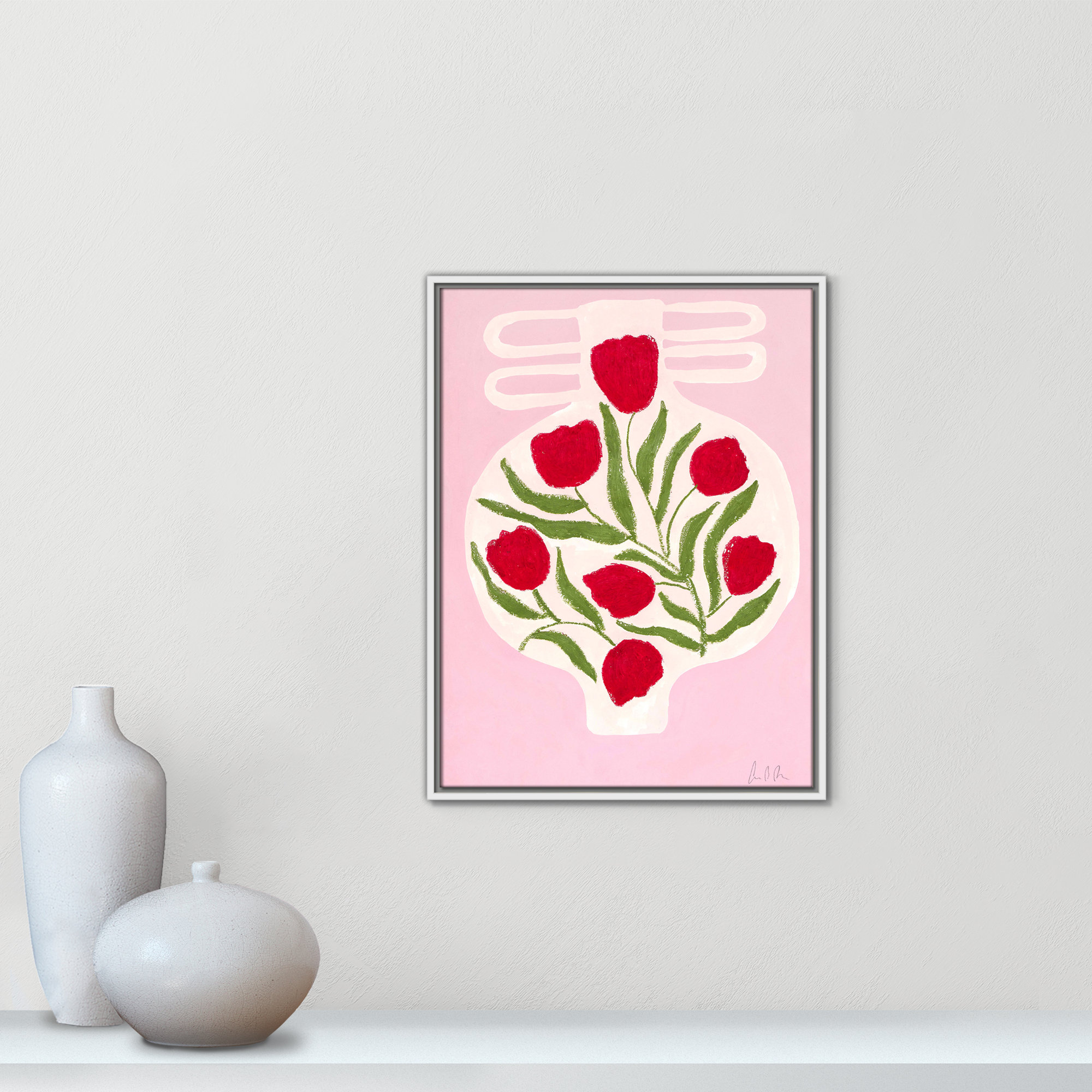 Vase No. 02 Print by Camilla Bergqvist, 25.5" H x 19.5" W, White