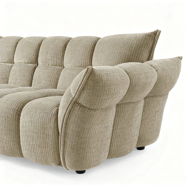 Minimore Modern Style 145.3" W Marigold L Shape 6S Sofa, Sand