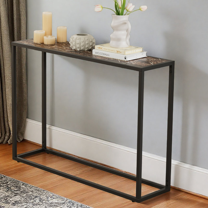 Narrow Console Table, High-End Edge Wrapped Foyer Table, Entrance, Industrial Corridor Table, Living Room, Foyer