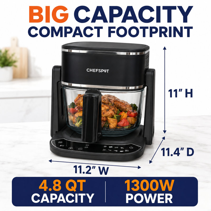 CHEFSPOT 4.8 qt. Basket Air Fryer, Black